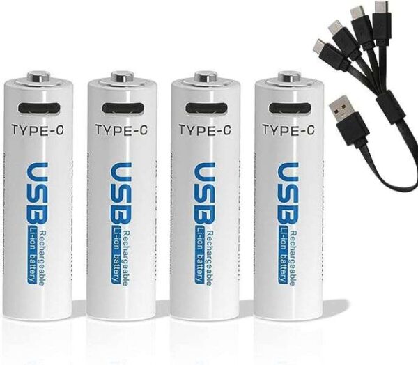 AiVR USB Rechargeable Batteries 4pc – AA