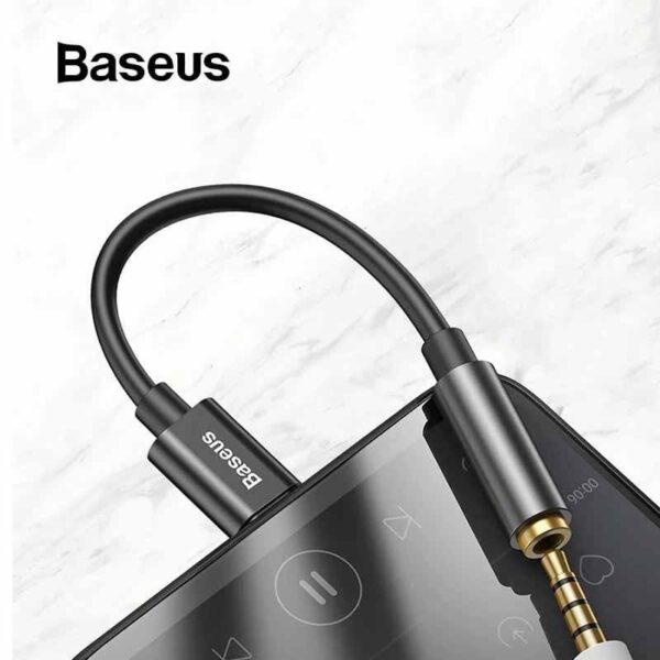 Baseus L54 Type-C to 3.5mm Male to Female Dongle Adapter- Black