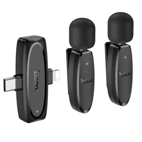 Hoco L15 Dual Mic Type C & Lightning Lavalier Wireless Microphone
